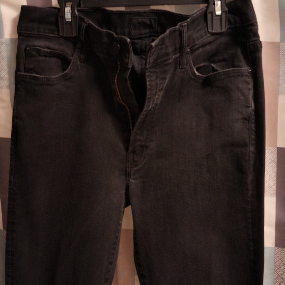 FINAL PRICE MOTHER stunner zip ankle fray black jeans Size 28 - Picture 16 of 16